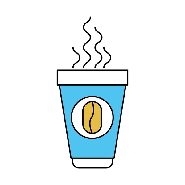 使い捨てカップに熱いコーヒーの色セクター シルエット — ストックベクタ