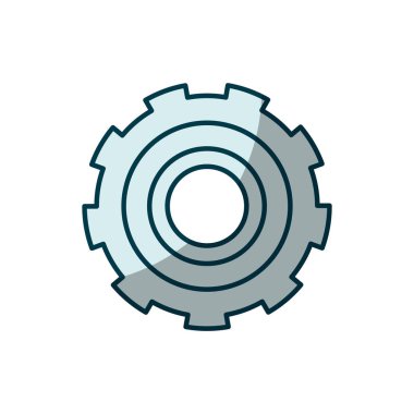 Mavi gölgelendirme siluet dişli çarkı