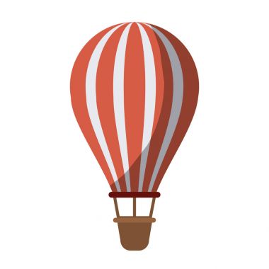 sıcak hava balonu kontur ve gölgeleme olmadan renkli silüeti