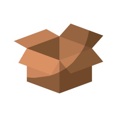 Kontur ve gölgeleme açıldı karton kutusunun renkli siluet