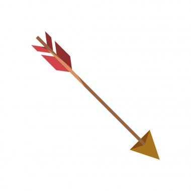 avcılık ok kontur ve gölgeleme olmadan renkli siluet
