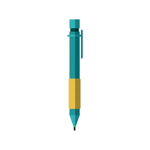 Silueta colorida del icono de la pluma sin contorno y sombreado — Vector de stock