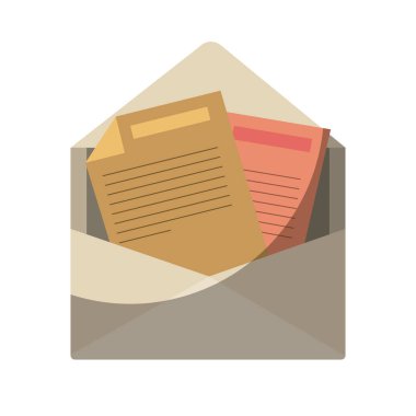 açılan zarf posta kontur ve gölgeleme olmadan renkli siluet