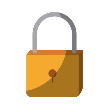 asma kilit simgesi kontur ve gölgeleme olmadan renkli silüeti