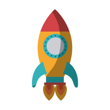 uzay roketi kontur ve gölgeleme olmadan iki türbinleri ile renkli silüeti