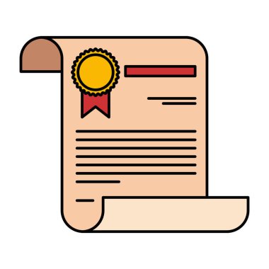 renkli siluet resmi sertifika belge kağıt sayfası damgası ile