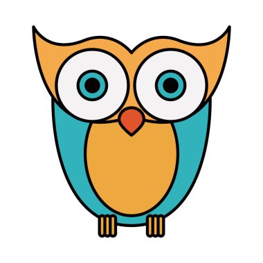 renkli siluet görüntü baykuş kuş