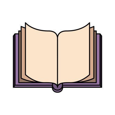 renkli siluet görüntü önden görünüm açık kitap