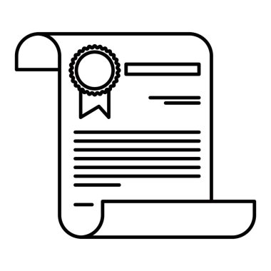 siluet resmi sertifika belge kağıt sayfası damgası ile kroki