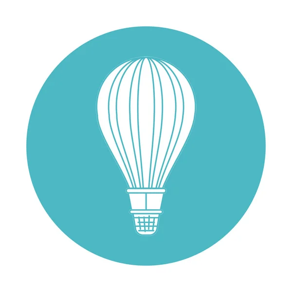 Circle light blue with hot air balloon — Stock Vector