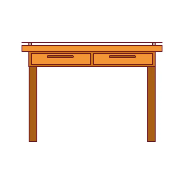 Gráfico colorido de mesa de madeira simples com contorno de linha vermelha escura —  Vetores de Stock