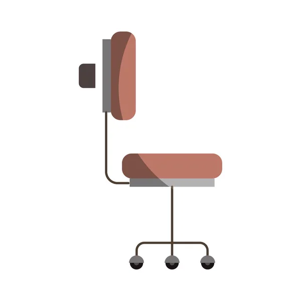 Barevné grafika kancelář židle boční pohled bez kontur a půl stín — Stockový vektor
