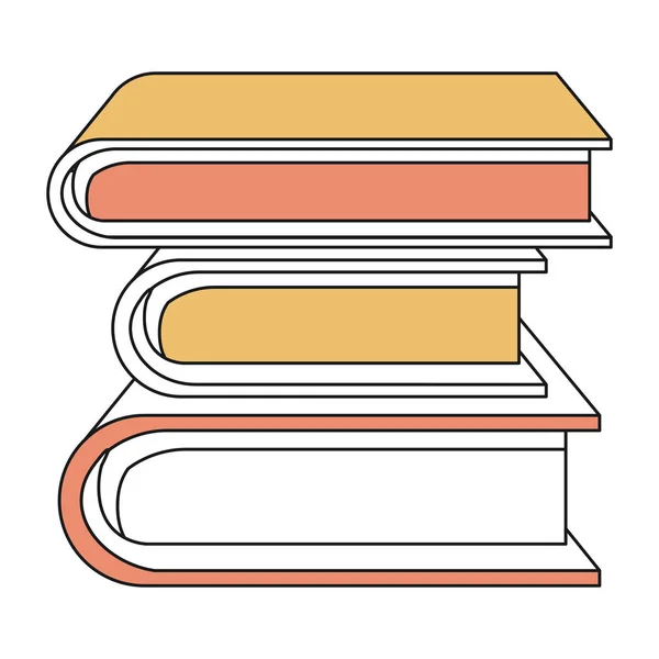 Sections de couleur silhouette de la collection de livres — Image vectorielle