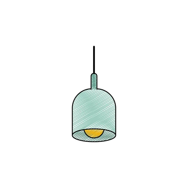Colore striscia silhouette pastello della lampada a sospensione — Vettoriale Stock