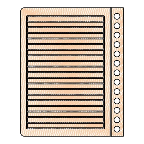 Couleur crayon rayure silhouette de feuille de carnet — Image vectorielle