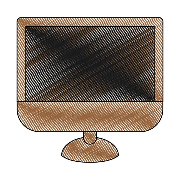 Färgkrita stripe silhuetten av LCD-skärm — Stock vektor