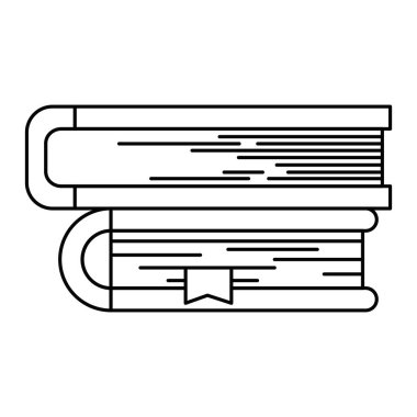 Kroki siluet görüntü yer işareti ile kitap koleksiyonu