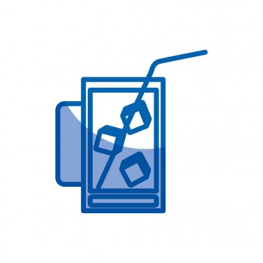 serinletici içecek buz küpleri ile mavi gölgelendirme siluet