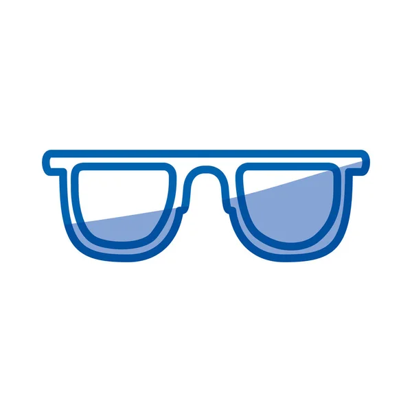 Blaue Schatten Silhouette der Sonnenbrille-Ikone — Stockvektor