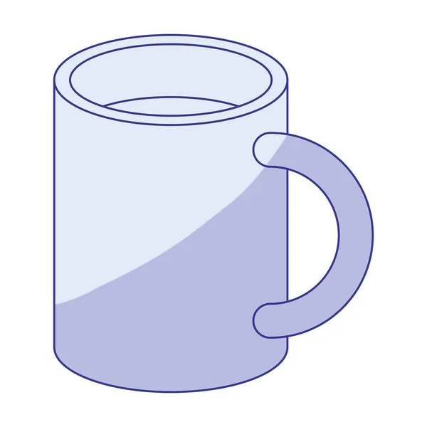Blauwe arcering silhouet van mok pictogram — Stockvector