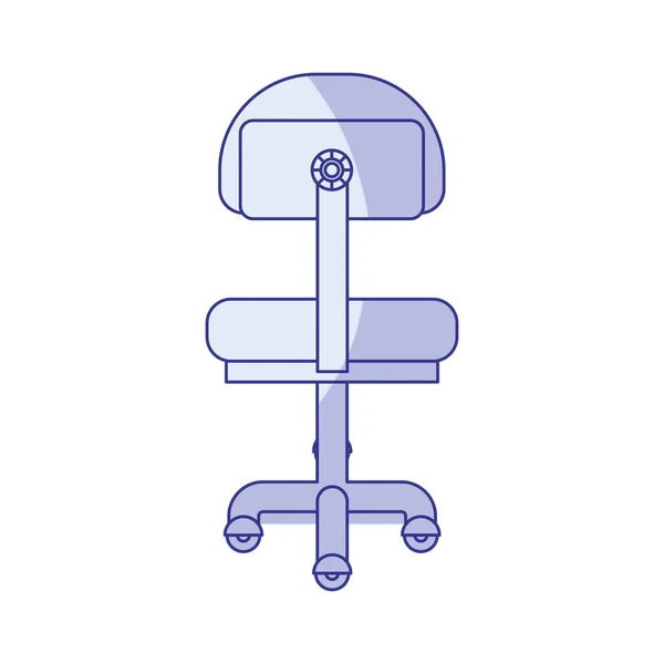 Синій силует офісного стільця вид ззаду — стоковий вектор