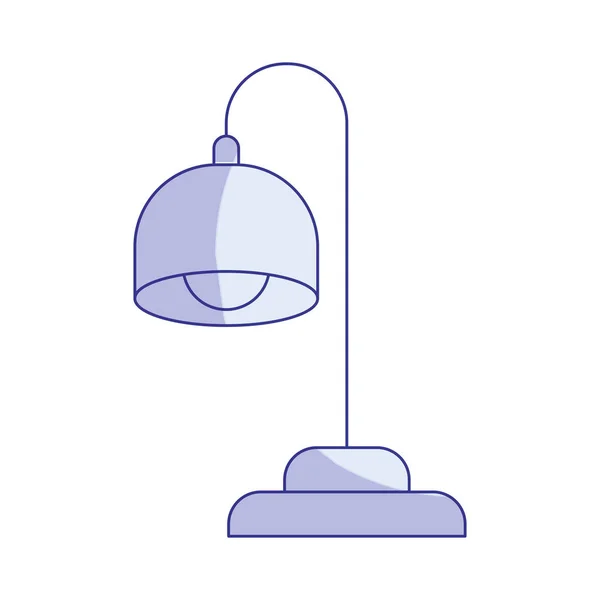 Blauwe arcering silhouet van bureaulamp — Stockvector