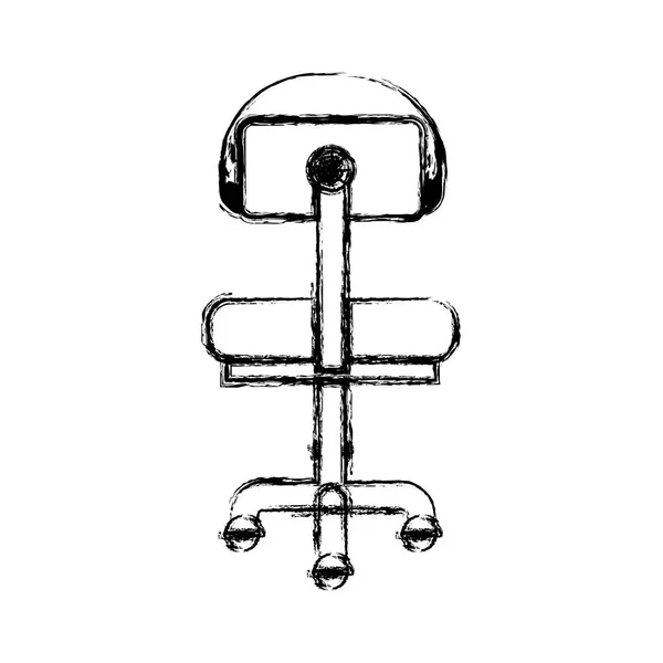 Монохромний розмитий силует офісного стільця вид ззаду — стоковий вектор