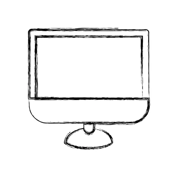 Silhouette sfocata monocromatica del monitor LCD — Vettoriale Stock