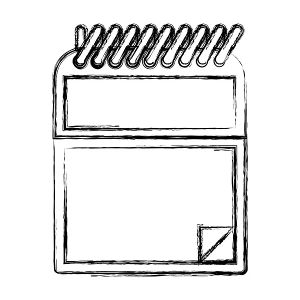 Silueta borrosa monocroma de bloc de notas con espiral — Archivo Imágenes Vectoriales