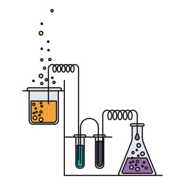 sahne kimyasal laboratuvar deney sürecinde ile renkli görüntü