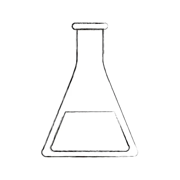 Зарисовка размытого силуэта стеклянного стакана для лаборатории — стоковый вектор