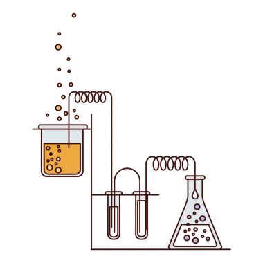 kimyasal laboratuvar deney sürecinde ile siluet renk bölümleri