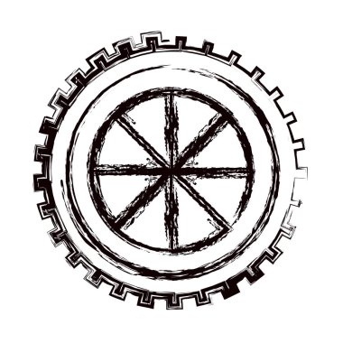 bulanık kalın kontur Dişli çark bileşeni simgesini