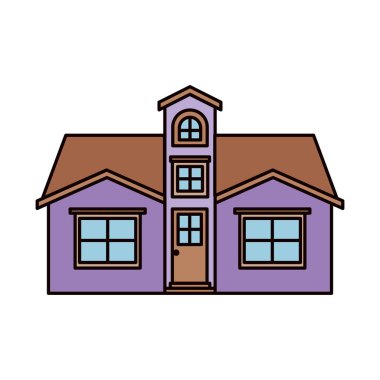 Beyaz arka plan ile tavan ile renkli cephe ev