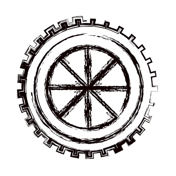 bulanık kalın kontur Dişli çark bileşeni simgesini