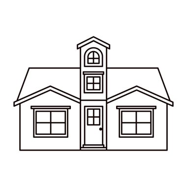 tek renkli siluet cephe ev tavan ile