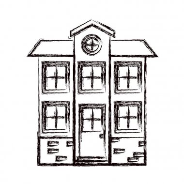 tek renkli siluet cephe ev tavan ile iki kat bulanık