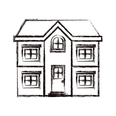 tek renkli siluet cephe ev iki kat bulanık