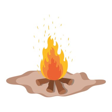 Beyaz arka plan ile kat ahşap yangın