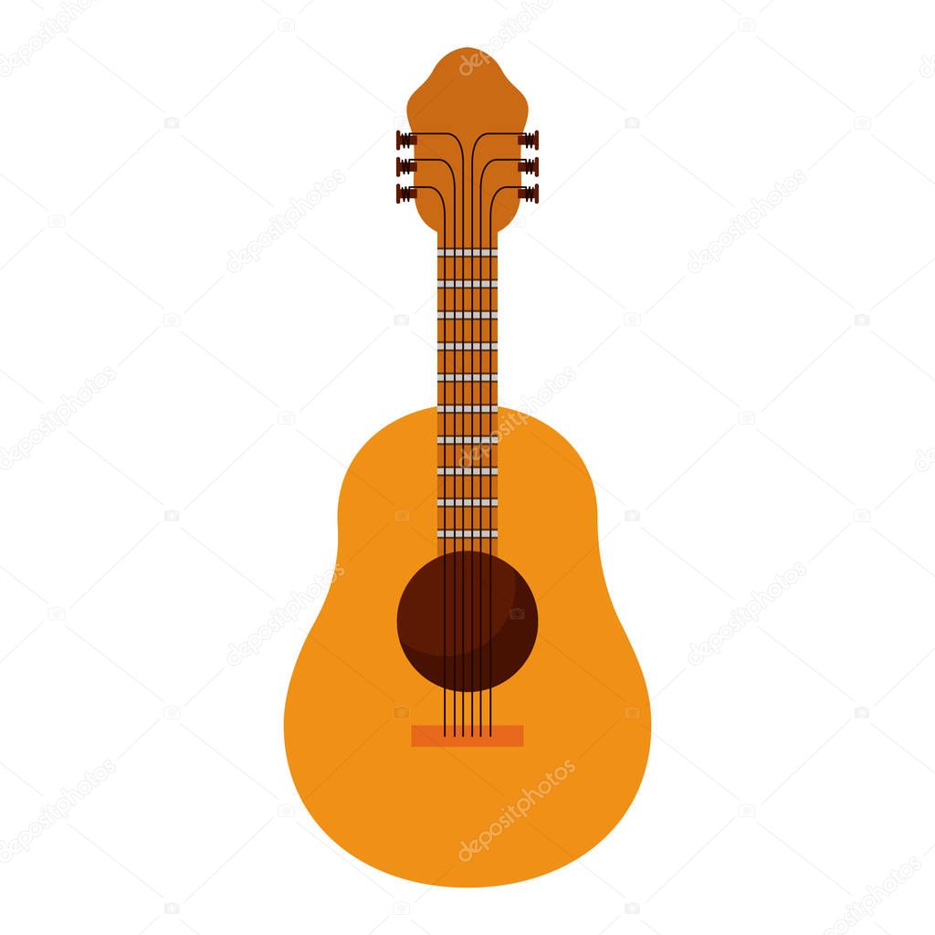 white background with acoustic guitar
