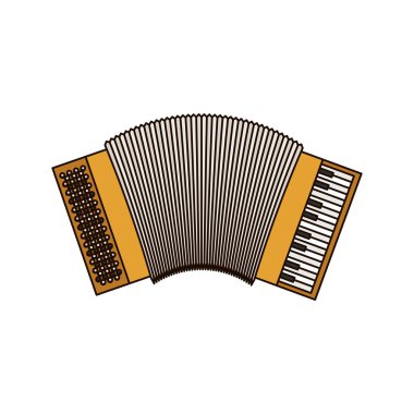 akordeon ile kalın kontur beyaz arka plan