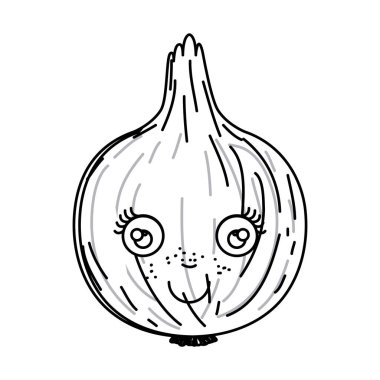 tek renkli animasyonlu soğan ile beyaz arka plan