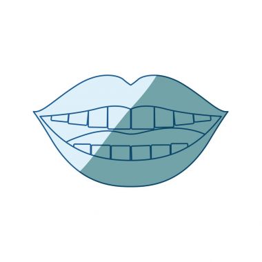 ağız gülen in mavi gölgelendirme siluet