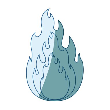 alev içinde closeup silüeti mavi gölgelendirme