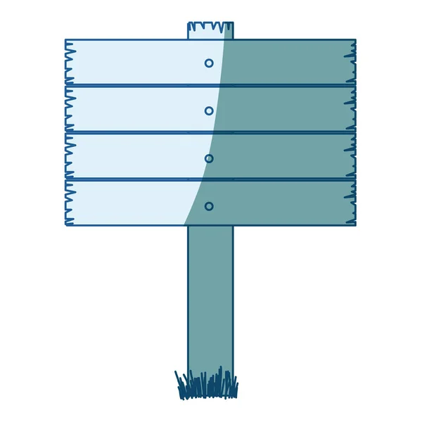 Blauwe arcering silhouet van houten plank — Stockvector