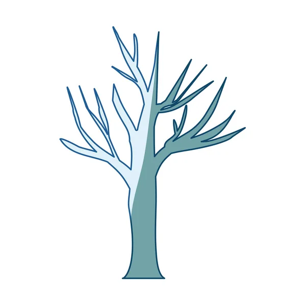 Μπλε σκίαση σιλουέτα του δέντρου ξηρού — Διανυσματικό Αρχείο