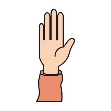 renkli siluet Önden Görünüm doğru palm el tebrik için genişletilmiş