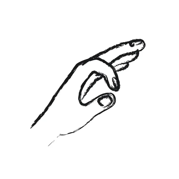 Silueta borrosa mano de símbolo de depósito en alguien — Archivo Imágenes Vectoriales