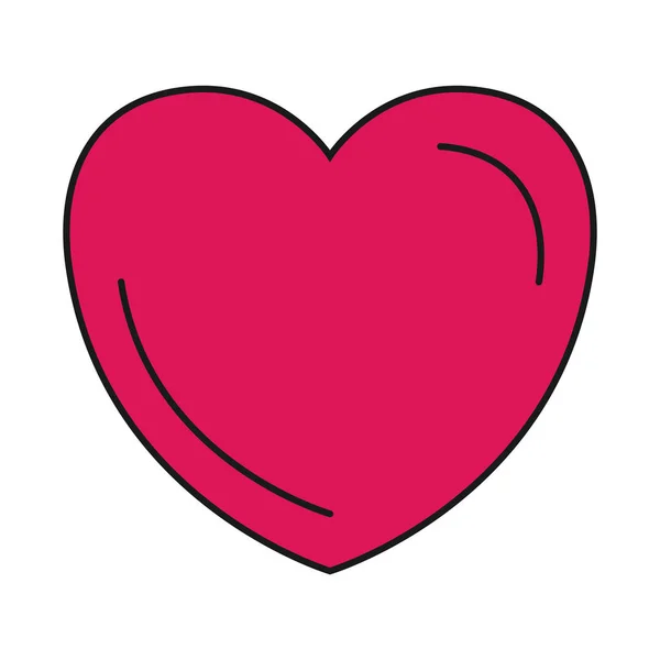 Renkli siluet Önden Görünüm kalp şekli sembolü sadaka aşk — Stok Vektör