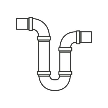 tek renkli drenaj boru sifon silüeti